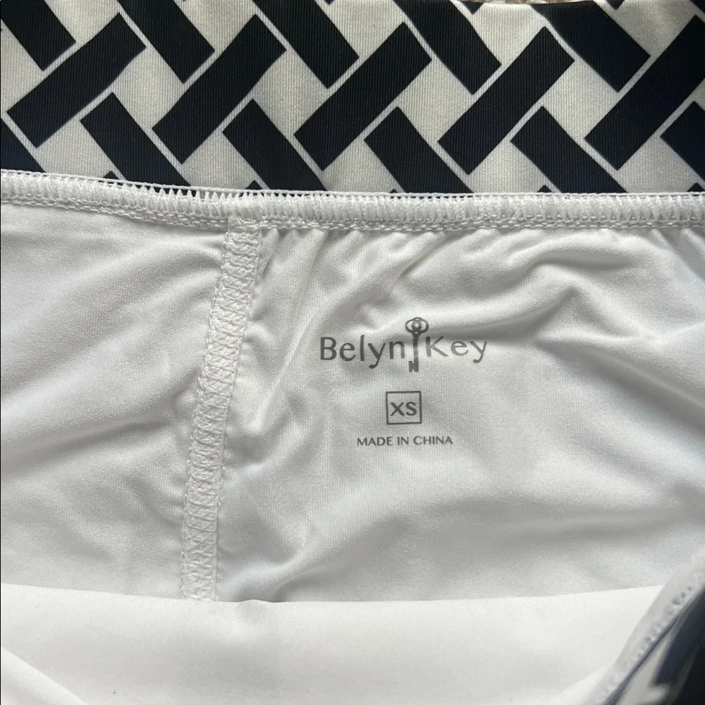 Belyn Key Black and White Geometric Mini Skirt